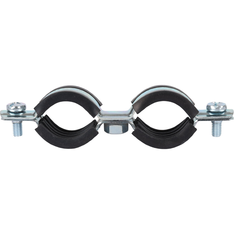 STOUT SAC-0020-Комплекты SAC-0020-200034 STOUT Двойной хомут для труб, комплект: хомут+шпилька шуруп +дюбель пластиковый 3/4 (25-29)