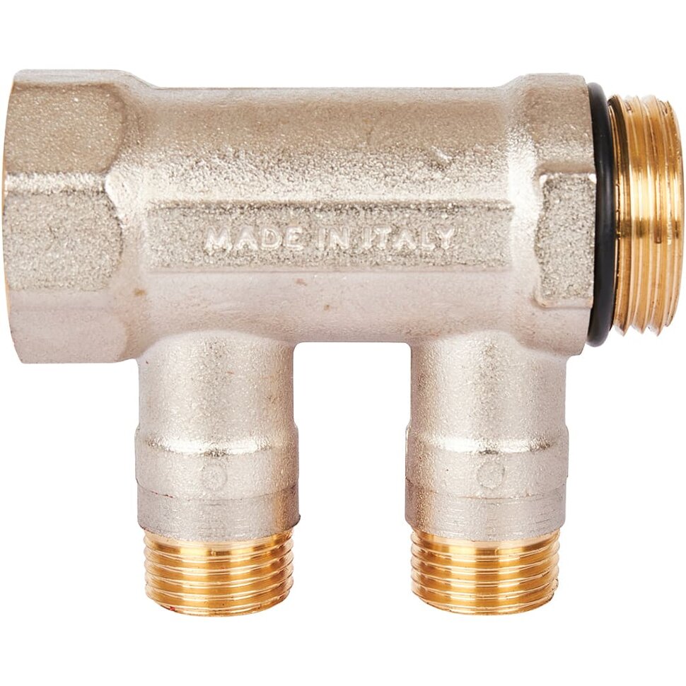 STOUT SMB 6210 011202 STOUT Коллектор с шаровыми кранами 1 , 2 отвода 1/2  (красные ручки)