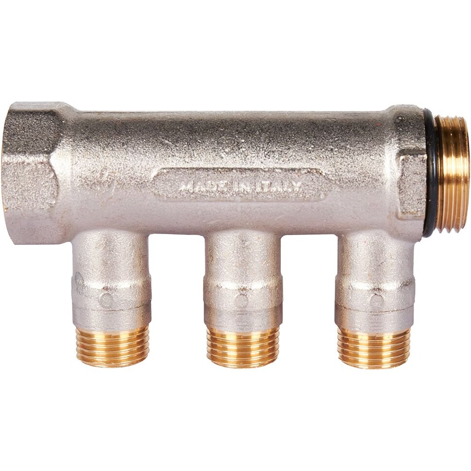 STOUT SMB 6210 011203 STOUT Коллектор с шаровыми кранами 1 , 3 отвода 1/2  (красные ручки)