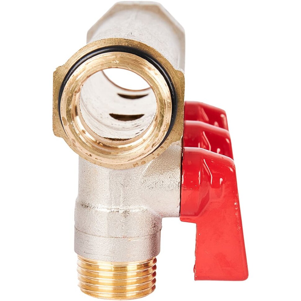STOUT SMB 6210 341203 STOUT Коллектор с шаровыми кранами 3/4 , 3 отвода 1/2  (красные ручки)