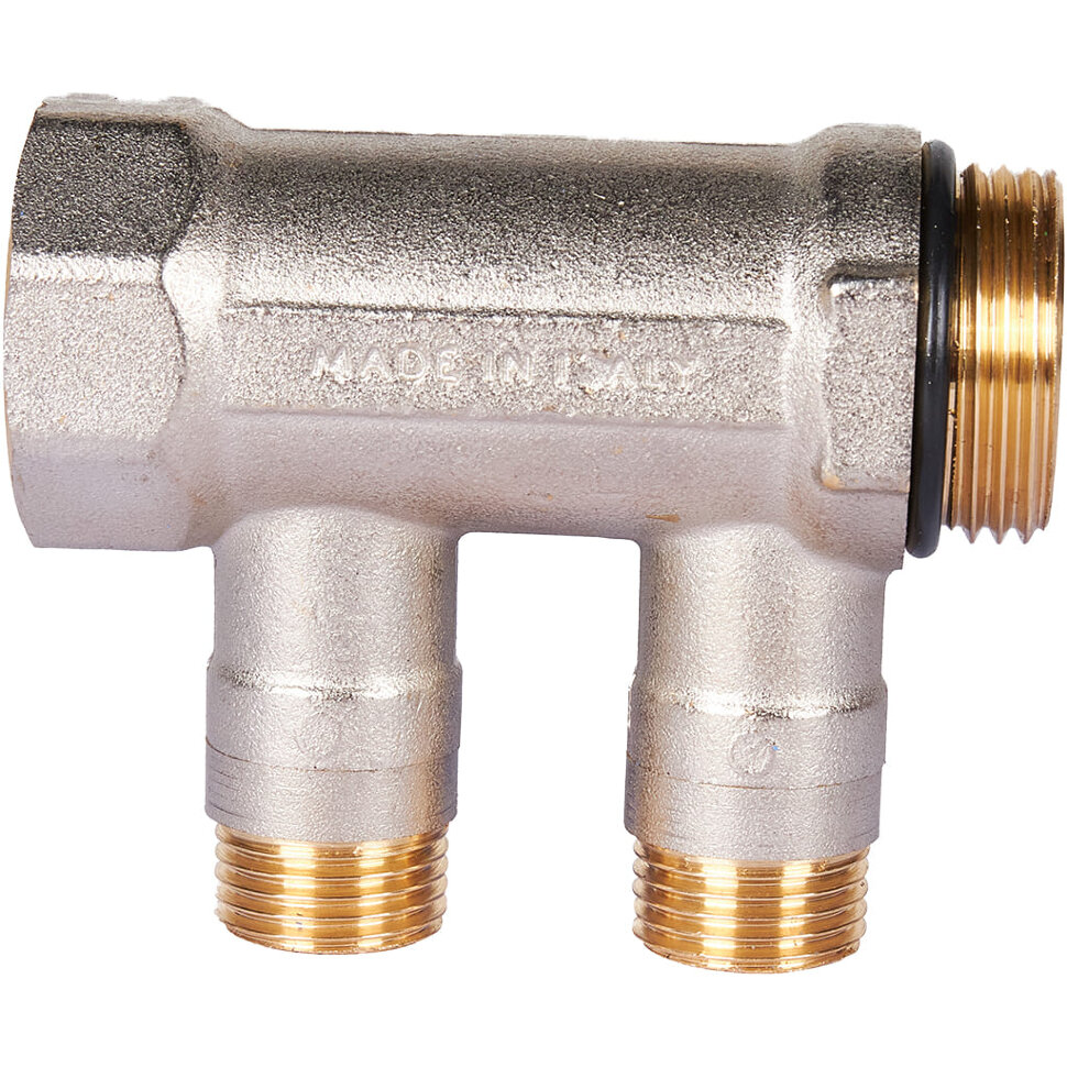 STOUT SMB 6211 011202 STOUT Коллектор с шаровыми кранами 1 , 2 отвода 1/2  (синие ручки)