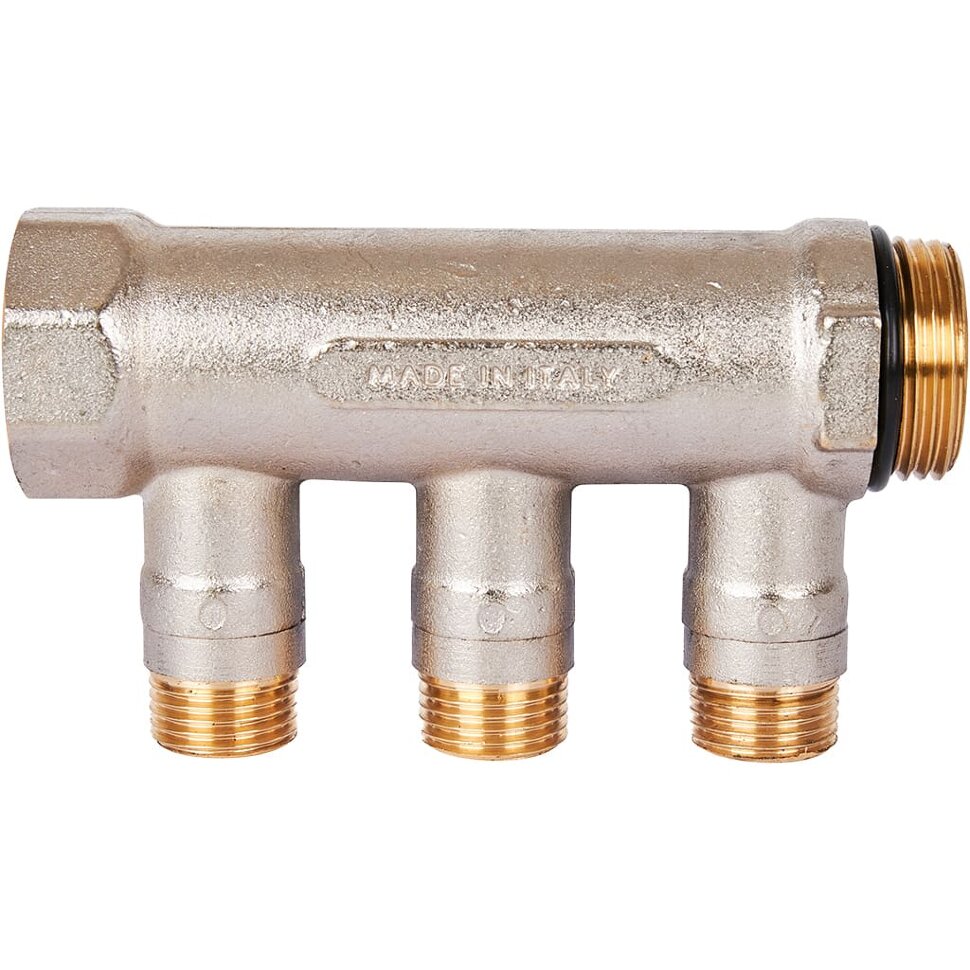 STOUT SMB 6211 011203 STOUT Коллектор с шаровыми кранами 1 , 3 отвода 1/2  (синие ручки)