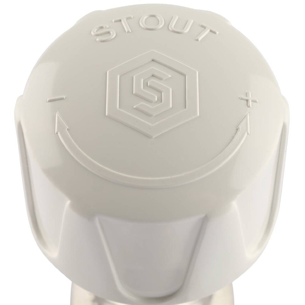 STOUT SVR Клапан ручной терморегулирующий, угловой 3/4"