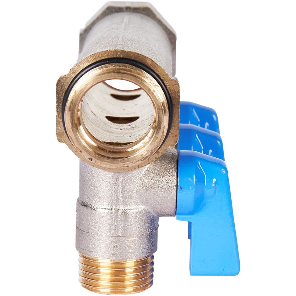 STOUT SMB 6211 341203 STOUT Коллектор с шаровыми кранами 3/4 , 3 отвода 1/2  (синие ручки)