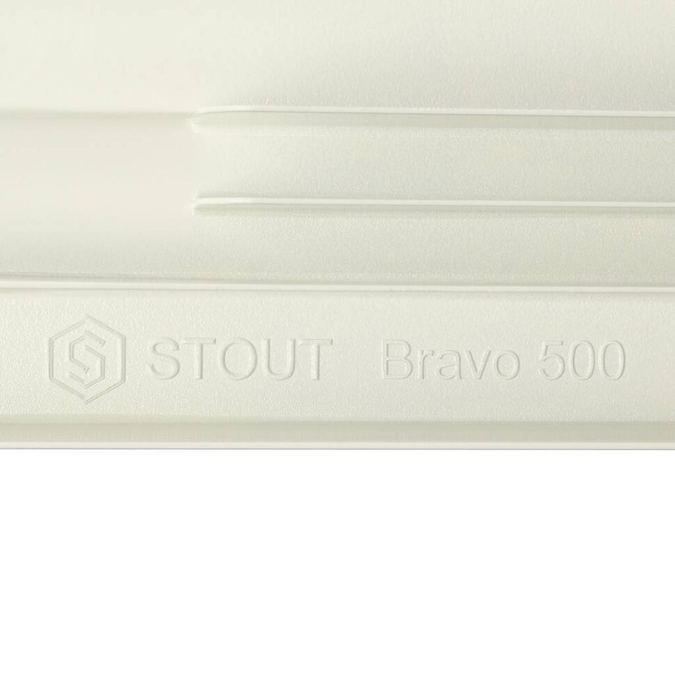 STOUT  Bravo 500 8 секций радиатор алюминиевый боковое подключение RAL9010