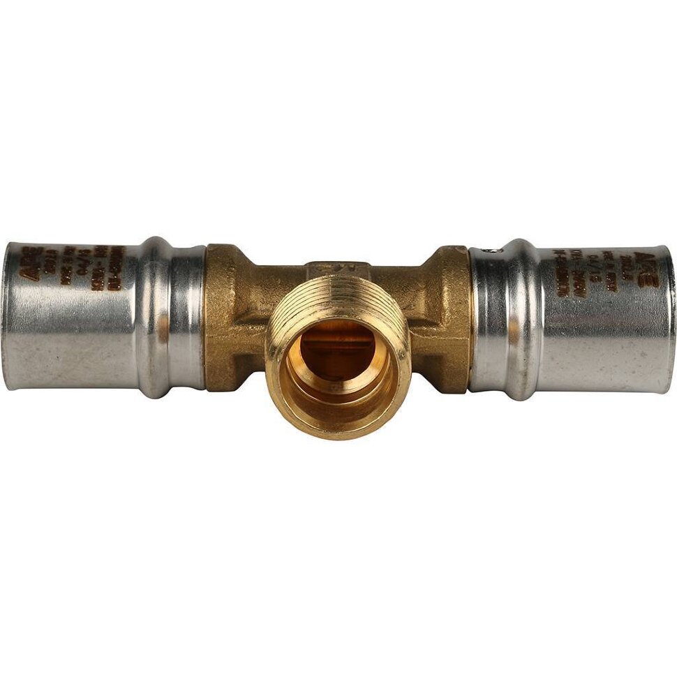 STOUT   Тройник-переходник с наружной резьбой 20х1/2"х20 для металлопластиковых труб прессовой