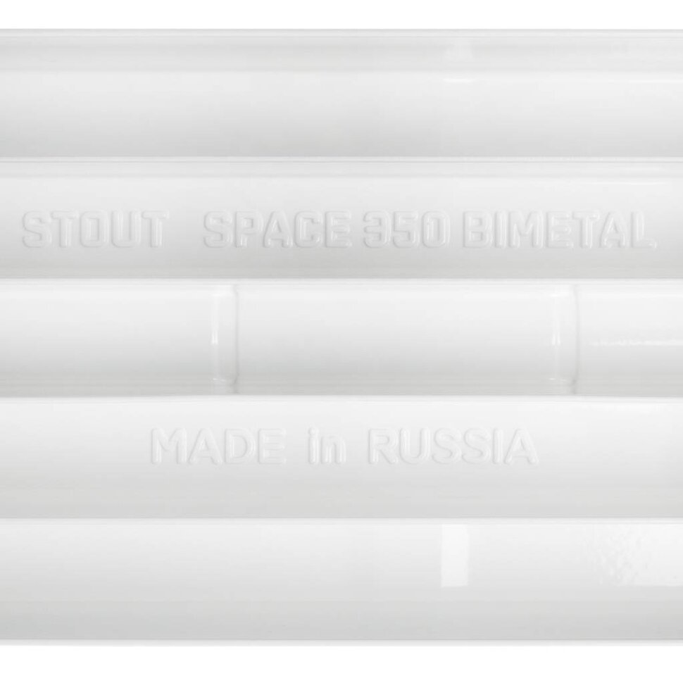 STOUT  Space 350 8 секций радиатор биметаллический боковое подключение RAL9016
