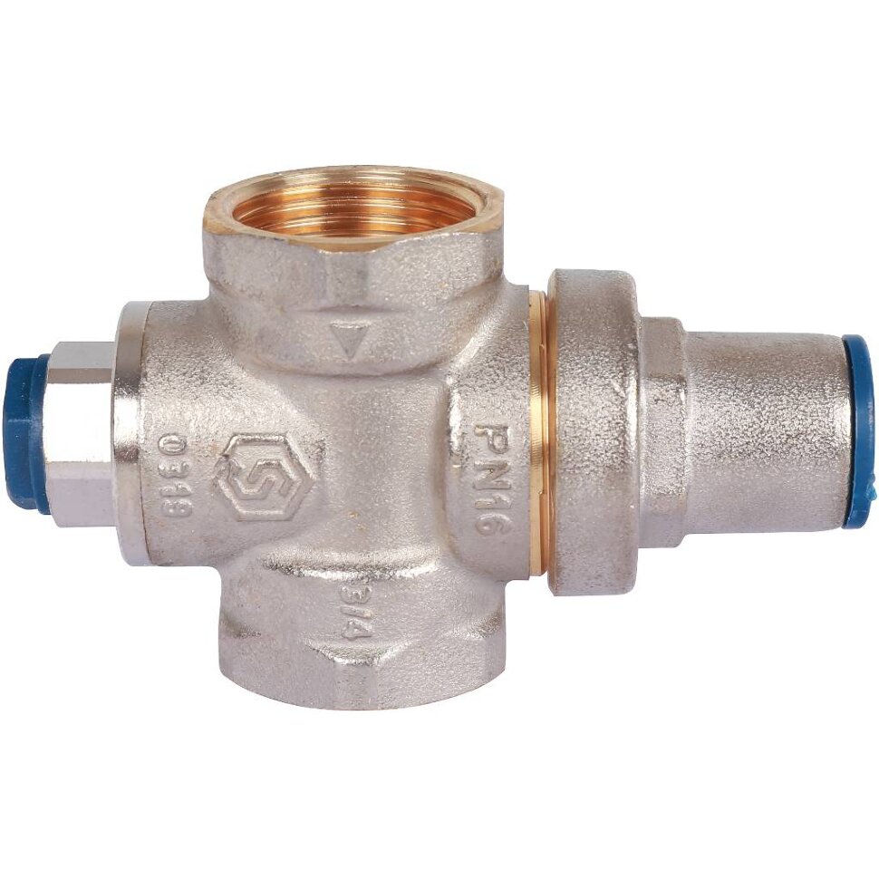 STOUT  Редуктор давления PN16 вн/вн 3/4" с выходом под манометр