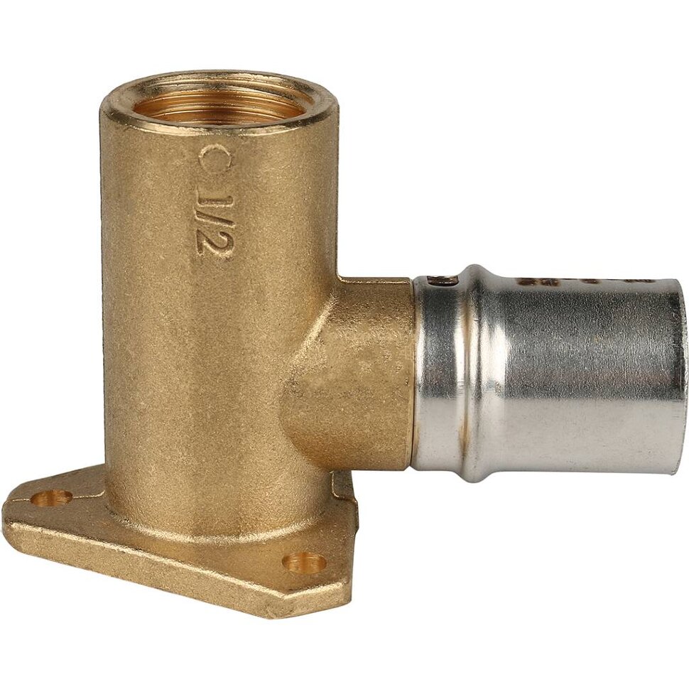 STOUT   Угольник настенный с креплением удлинённый 1/2"х20 для металлопластиковых труб прессовой