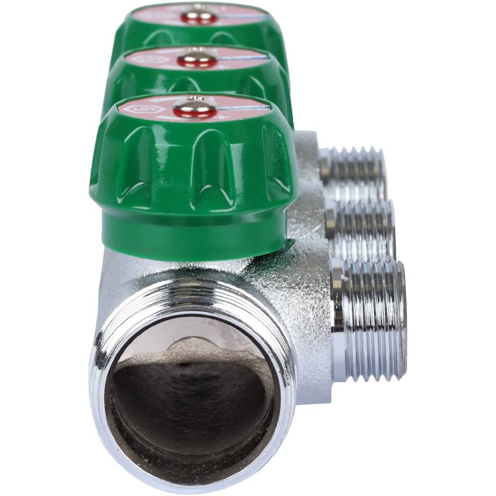 STOUT  SMB-6849-011203 STOUT Коллектор регулирующий 1", 3 отвода 1/2" плоское уплотнение