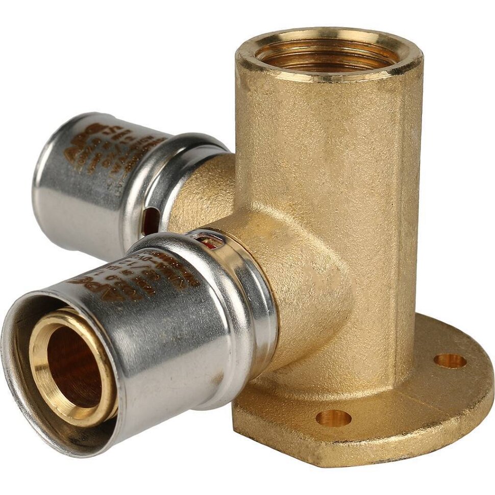 STOUT   Тройник настенный с креплением  1/2"х20 для металлопластиковых труб прессовой