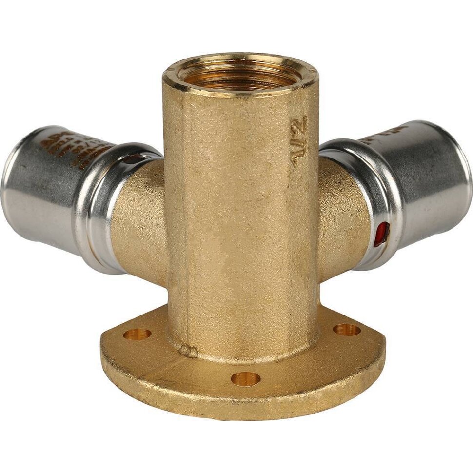 STOUT   Тройник настенный с креплением  1/2"х20 для металлопластиковых труб прессовой
