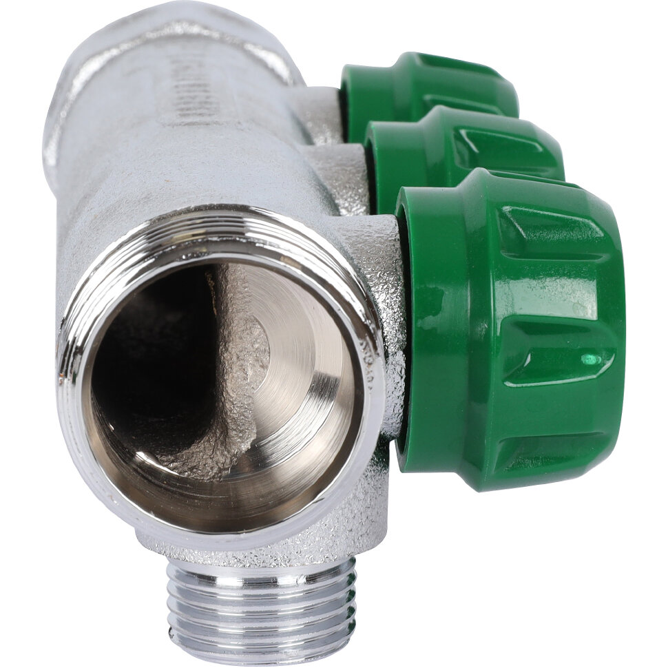 STOUT  SMB-6849-341203 STOUT Коллектор регулирующий 3/4", 3 отвода 1/2" плоское уплотнение