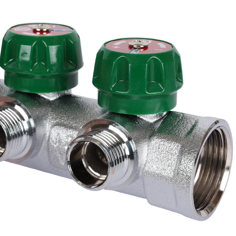 STOUT  SMB-6849-341203 STOUT Коллектор регулирующий 3/4", 3 отвода 1/2" плоское уплотнение