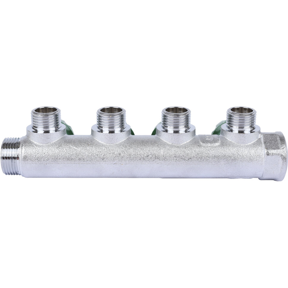 STOUT  SMB-6849-341204 STOUT Коллектор регулирующий 3/4", 4 отвода 1/2" плоское уплотнение