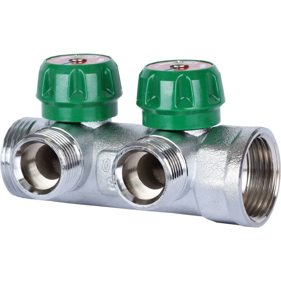 STOUT  SMB-6850-013402 STOUT Коллектор регулирующий 1", 2 отвода 3/4" ЕК