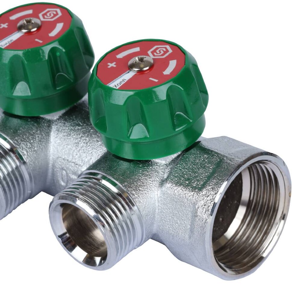 STOUT  SMB-6850-013402 STOUT Коллектор регулирующий 1", 2 отвода 3/4" ЕК