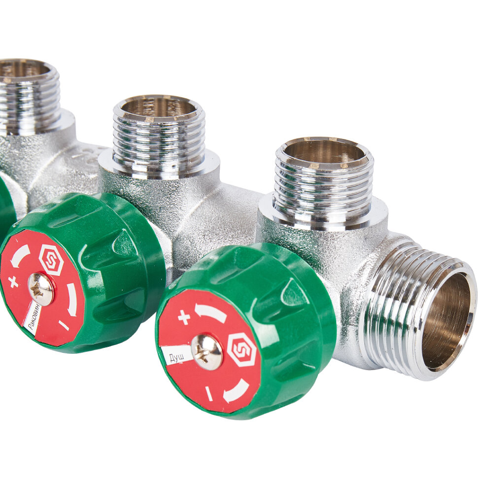 STOUT  SMB-6850-341203 STOUT Коллектор регулирующий 3/4", 3 отвода 1/2"