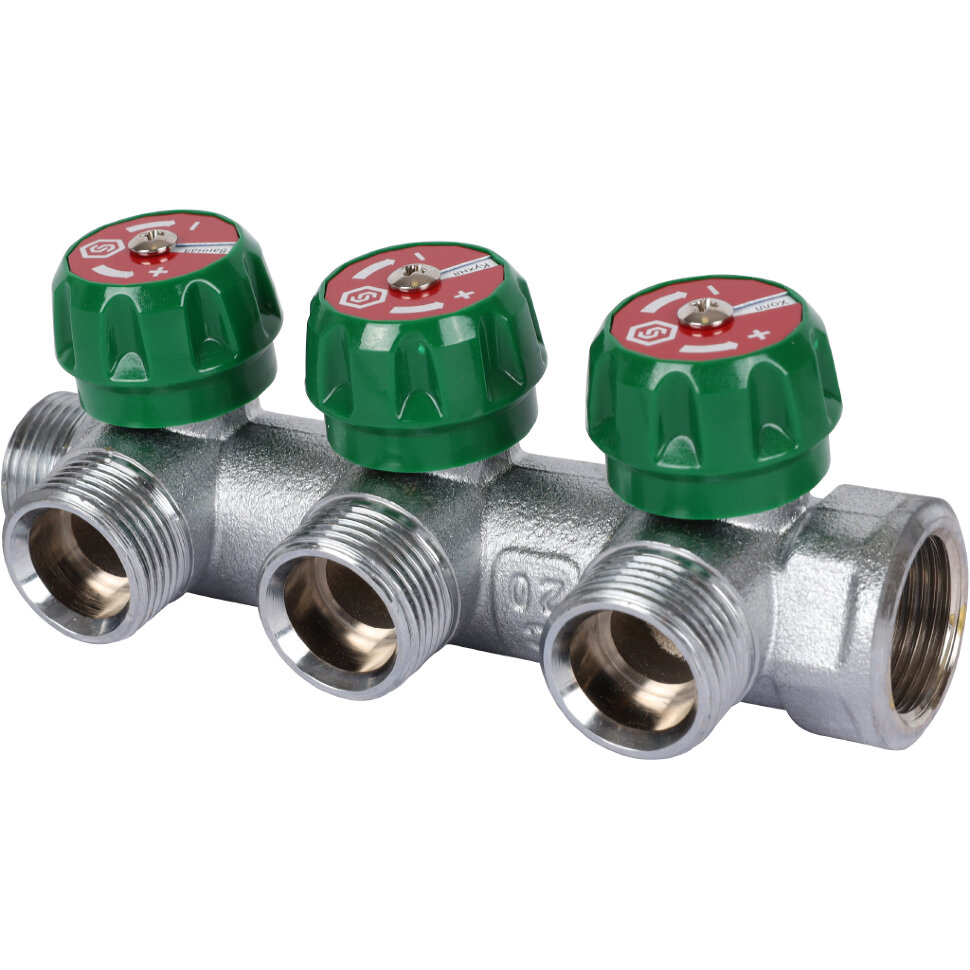 STOUT  SMB-6850-343403 STOUT Коллектор регулирующий 3/4", 3 отвода 3/4"ЕК
