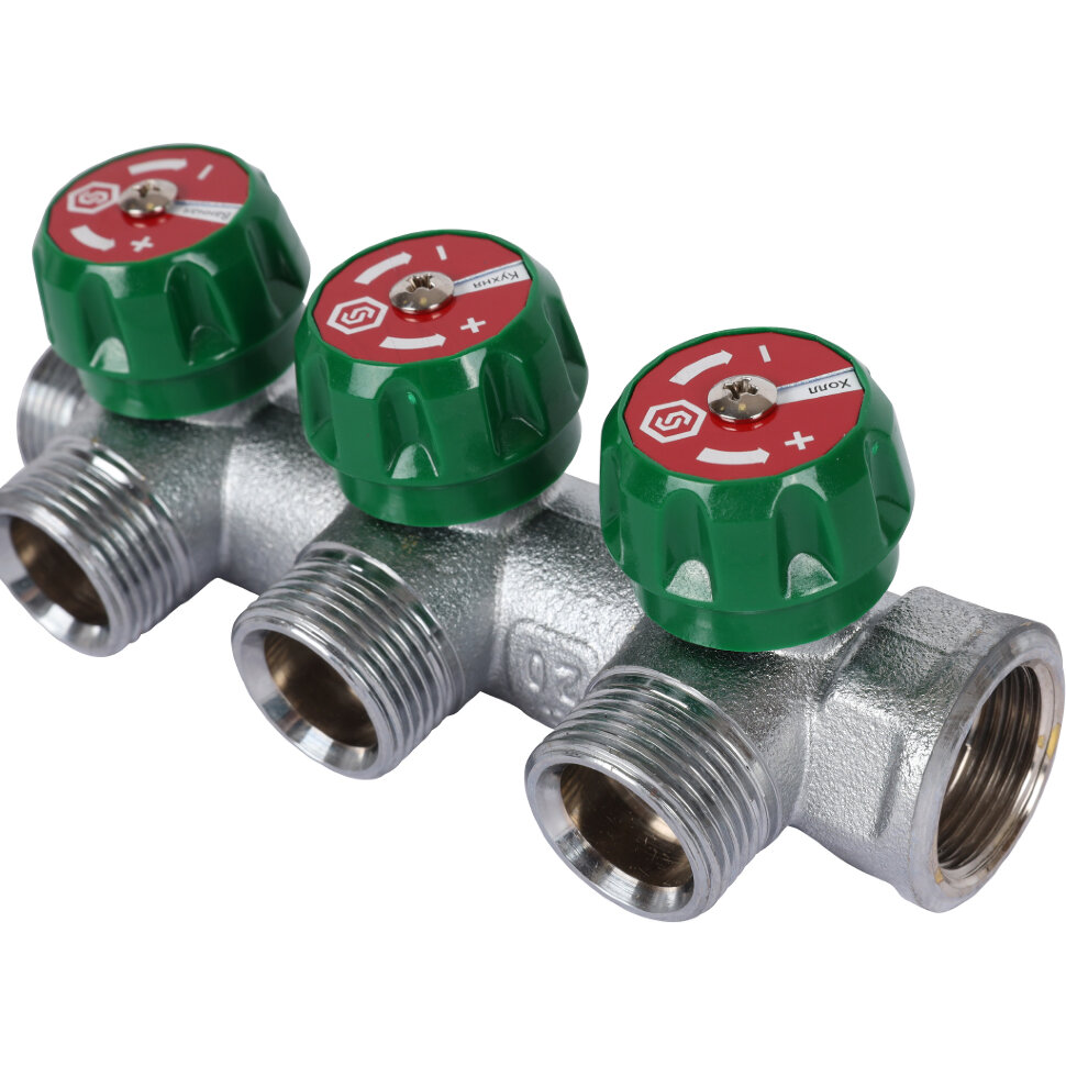 STOUT  SMB-6850-343403 STOUT Коллектор регулирующий 3/4", 3 отвода 3/4"ЕК