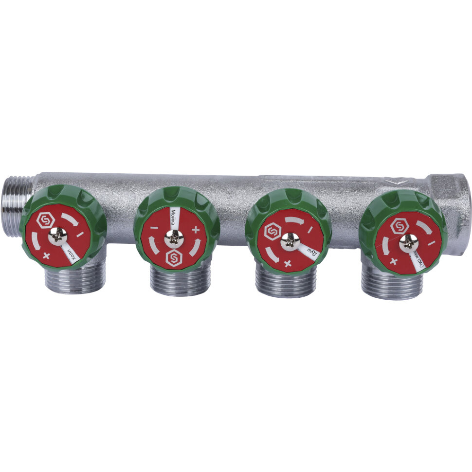 STOUT  SMB-6850-343404 STOUT Коллектор регулирующий 3/4", 4 отвода 3/4"ЕК