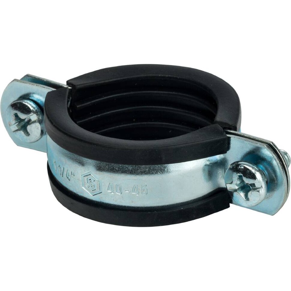 STOUT SAC-0020-Комплекты для труб: хомут, шуруп, дюбель пластиковый 1 1/4"(40-45)