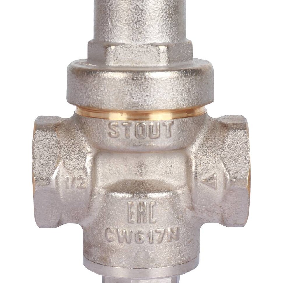 SVS-1009-000015 STOUT Редуктор давления PN16 вн/вн 1/2  без подкл. манометра
