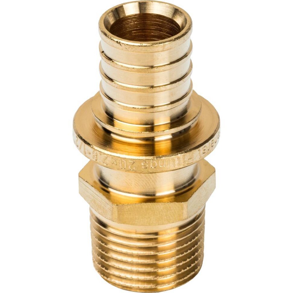 STOUT  Переходник с наружной резьбой 20xR 1/2" для труб из сшитого полиэтилена аксиальный