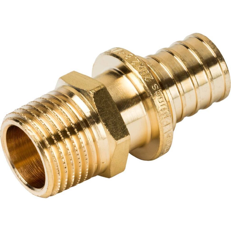 STOUT  Переходник с наружной резьбой 20xR 1/2" для труб из сшитого полиэтилена аксиальный