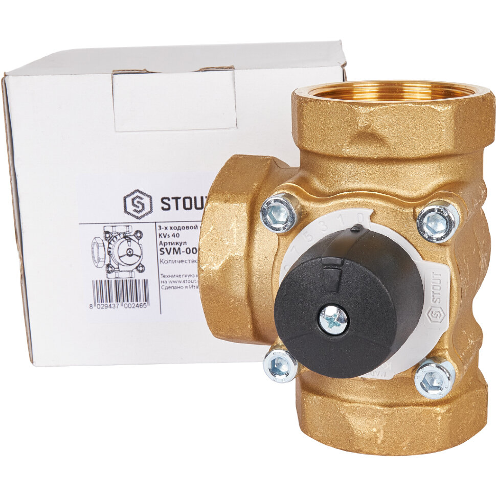 STOUT трехходовой смесительный клапан 2" KVs 40