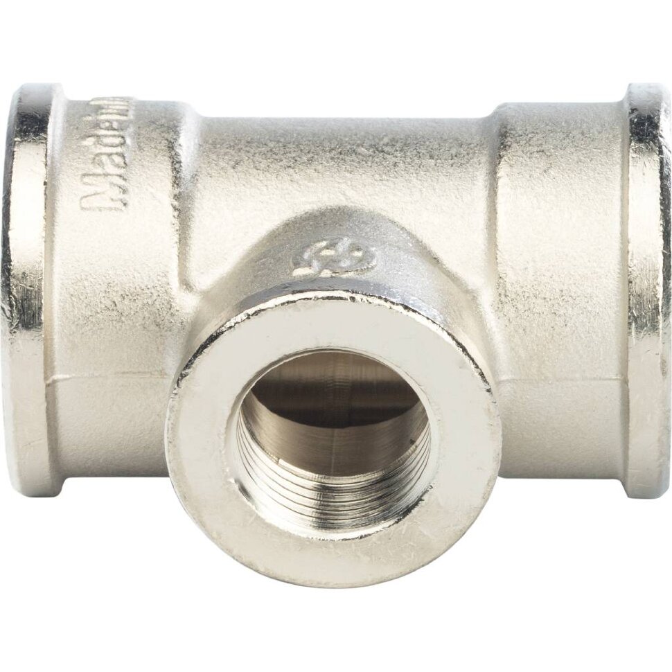 STOUT  Тройник ВВ переходной никелированный 1"X1/2X1"
