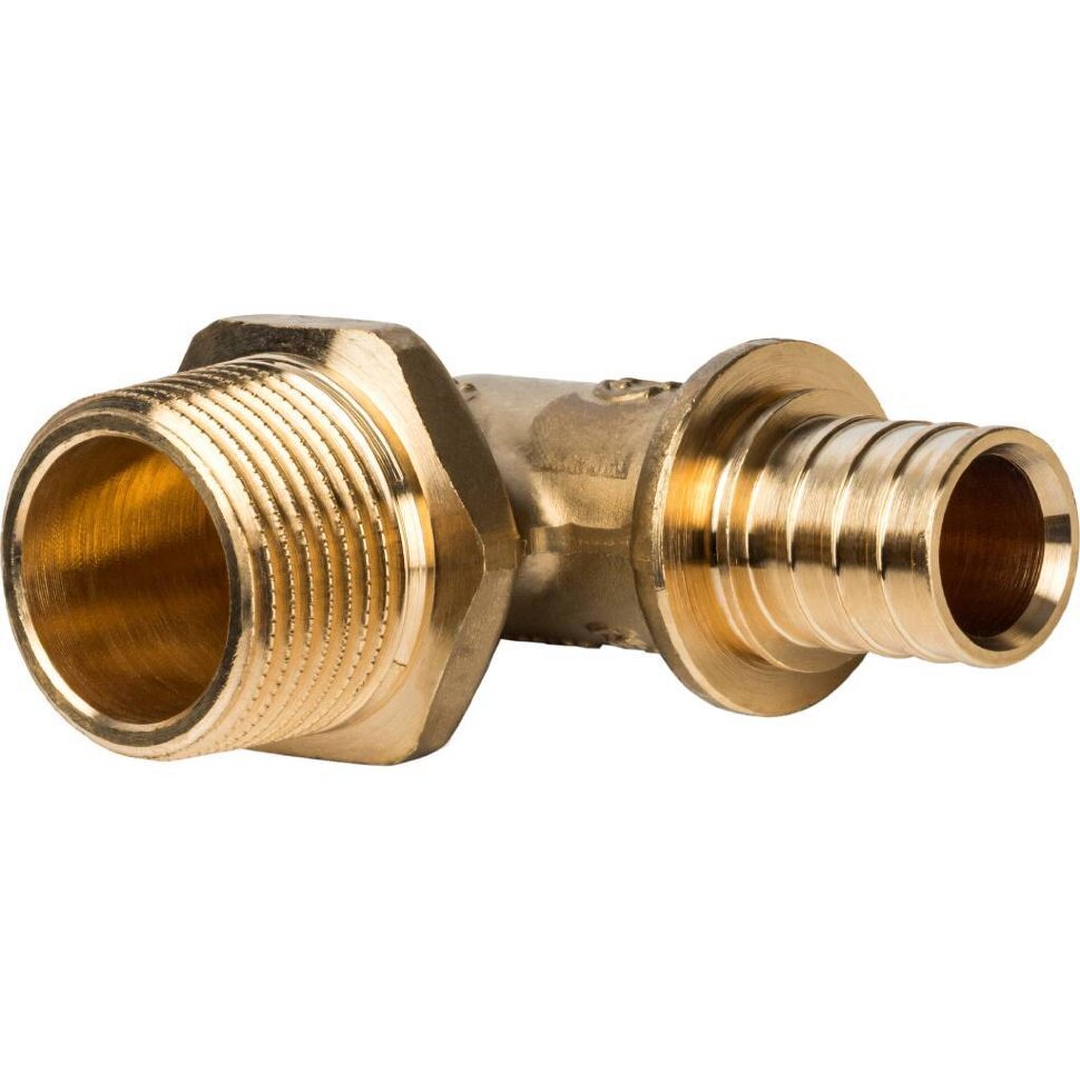 STOUT  Угольник-переходник с наружной резьбой 20xR 3/4" для труб из сшитого полиэтилена аксиальный
