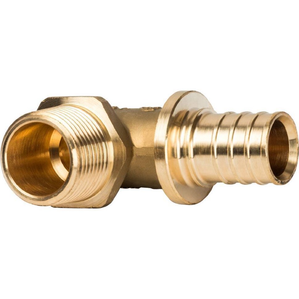 STOUT  Угольник-переходник с наружной резьбой 25xR 3/4" для труб из сшитого полиэтилена аксиальный