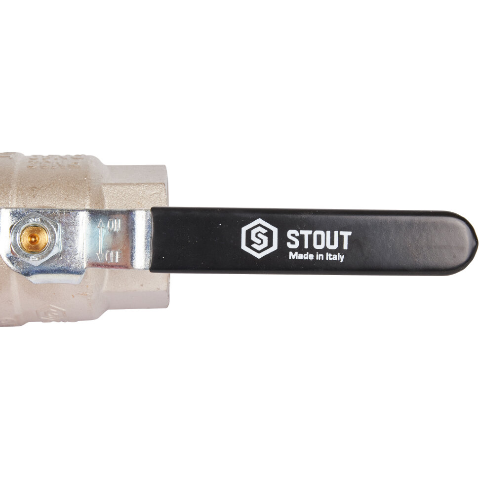 STOUT  Кран шаровой полнопроходной, ВР/ВР, ручка рычаг 1 1/2