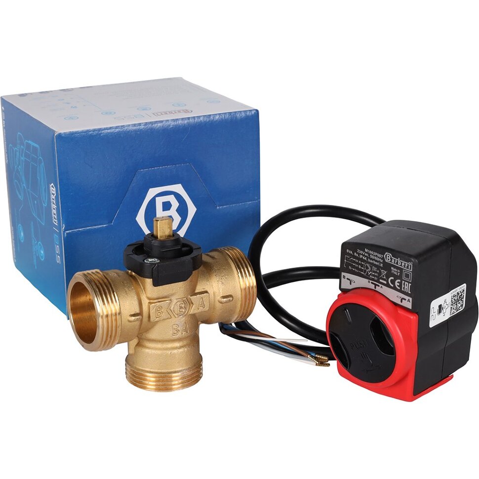 STOUT SVM-0170-300132 STOUT Компактный 3-Ходовой зональный клапан, сервопривод 230V, с кабелем 1м,, НР 1 1/4