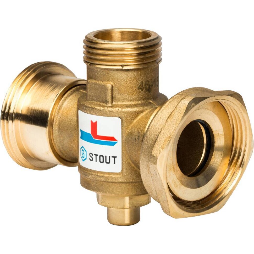 STOUT SVM-0050 термостатический смесительный клапан G 1"1/2M-G 1"1/2F-G 1"M 70°С