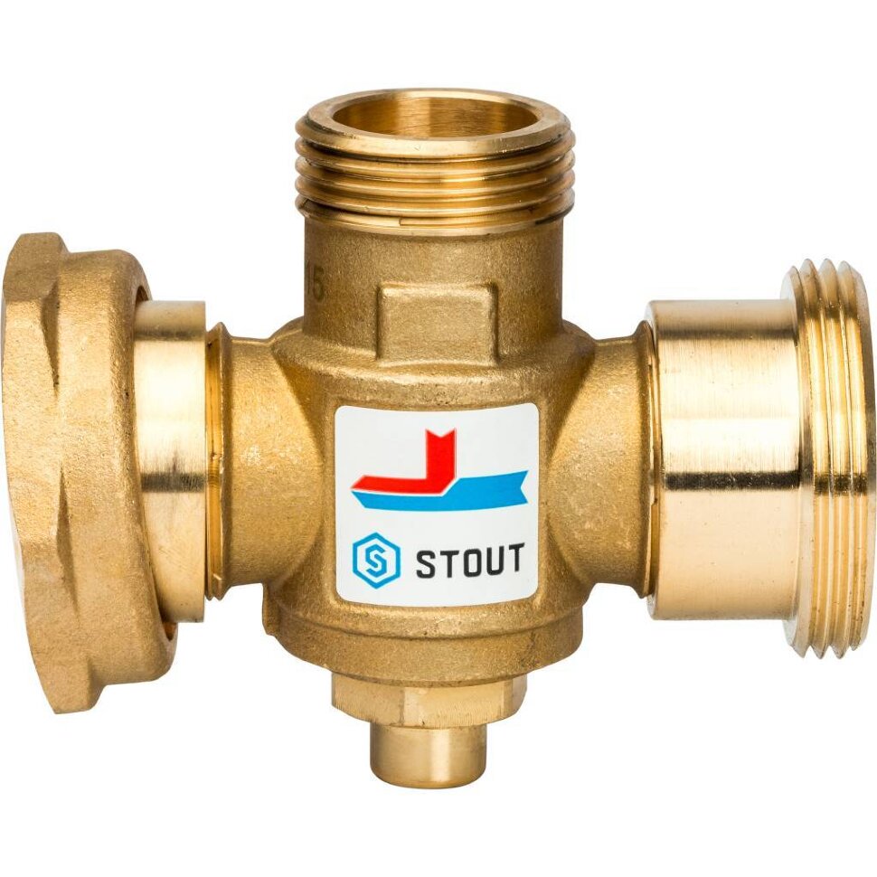 STOUT SVM-0050 термостатический смесительный клапан G 1"1/2M-G 1"1/2F-G 1"M 70°С