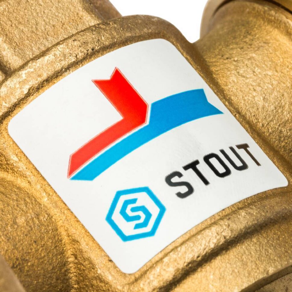 STOUT SVM-0050 термостатический смесительный клапан G 1"1/2M-G 1"1/2F-G 1"M 70°С