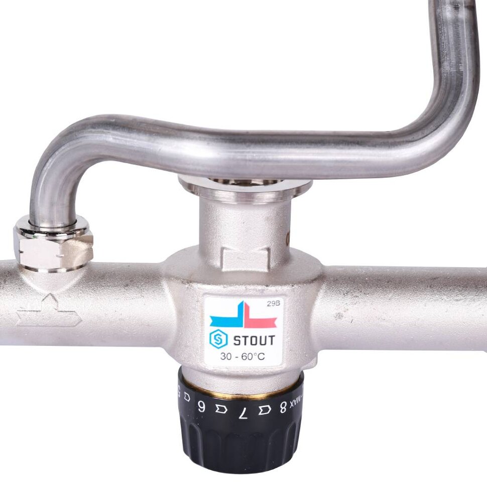 Насосно-смесительный узел STOUT SDG-0120-007000 с термостатическим клапаном 30-60°C, без насоса